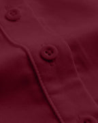 Puff Sleeve Collared Button Down Shirt in Cherry Maroon