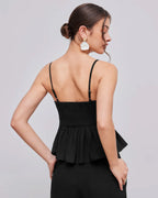 Black Fit & Flare Cami Top for Women | Minimal Chic Everyday Wear