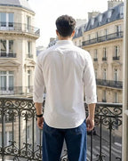 Aayam White Regular Fit Shirt with Spread Collar