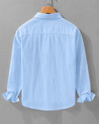 Aayam Sky Blue Embroidered Regular Fit Shirt