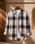 Aayam Black & White Checked Regular Fit Shirt