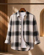Aayam Black & White Checked Regular Fit Shirt