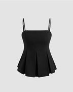 Black Fit & Flare Cami Top for Women | Minimal Chic Everyday Wear