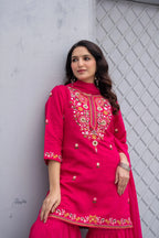 Gulnaar Gulab Embroidered Sharara Set for Women | Premium Festive & Wedding Wear