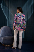 Multi Floral Printed Viscose Tunic for Women | Fit & Flared Casual Chic Wear